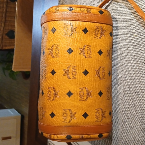 MCM Visetos Barrel Bag in Cognac - Picture 6 of 15